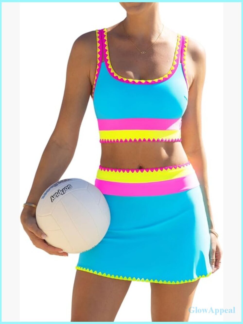 High Waisted Bikini Set 3 Piece Tummy Control Swimwear with Skirt